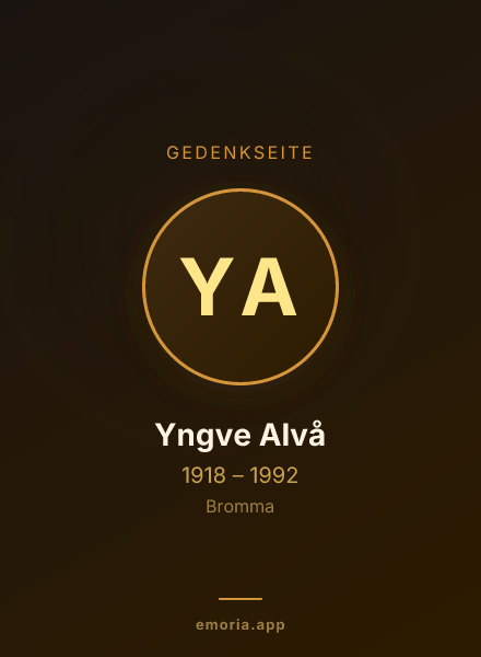 Gedenkportrait von Yngve Alvå