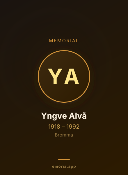 Memorial portrait of Yngve Alvå