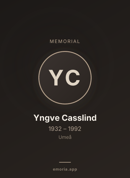 Memorial portrait of Yngve Casslind
