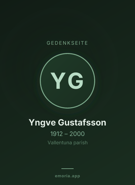 Gedenkportrait von Yngve Gustafsson