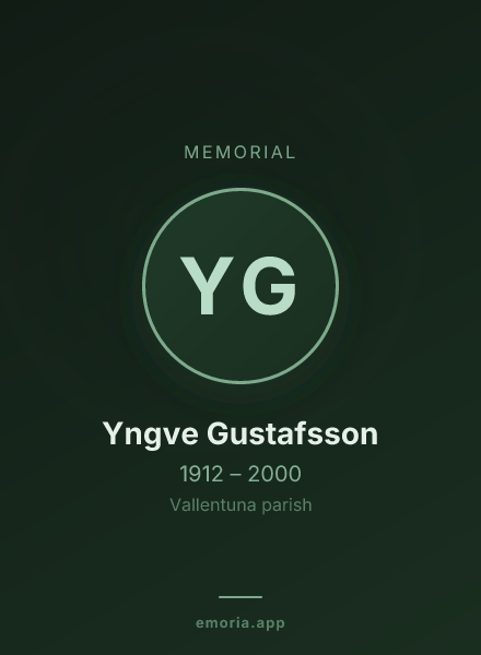 Memorial portrait of Yngve Gustafsson
