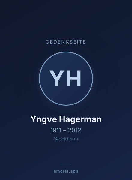 Gedenkportrait von Yngve Hagerman
