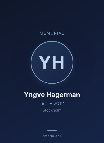 Memorial portrait of Yngve Hagerman