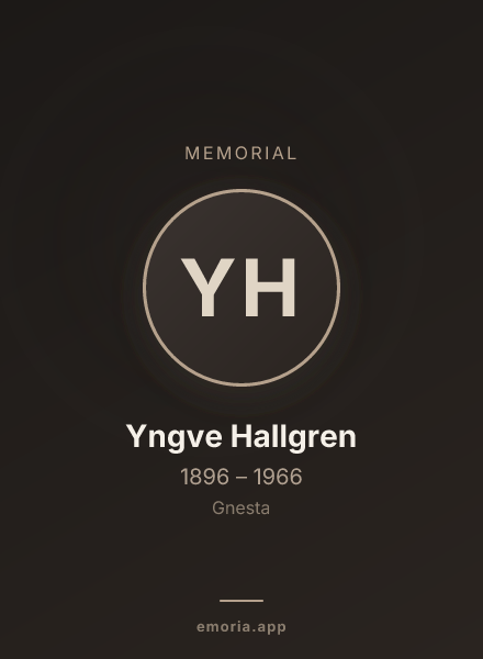 Memorial portrait of Yngve Hallgren