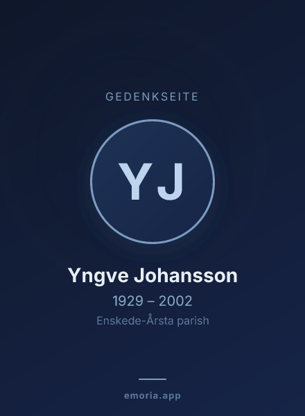 Gedenkportrait von Yngve Johansson