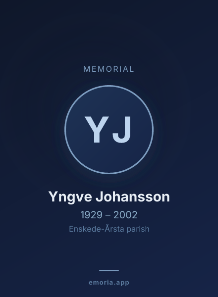 Memorial portrait of Yngve Johansson