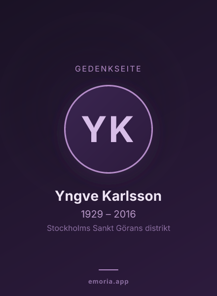 Gedenkportrait von Yngve Karlsson