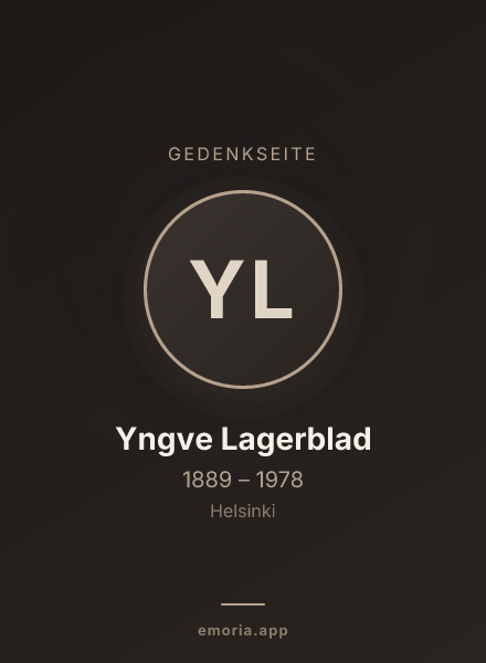Gedenkportrait von Yngve Lagerblad