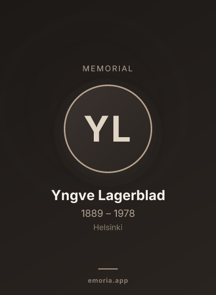 Memorial portrait of Yngve Lagerblad