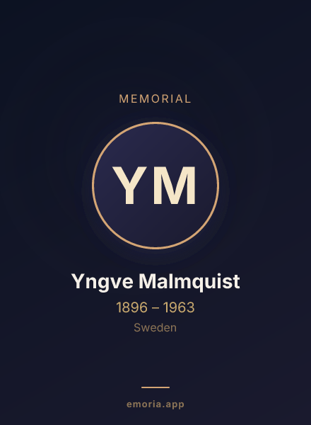 Memorial portrait of Yngve Malmquist