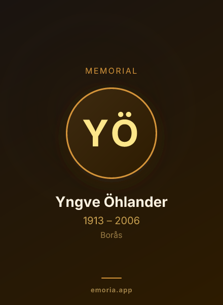 Memorial portrait of Yngve Öhlander