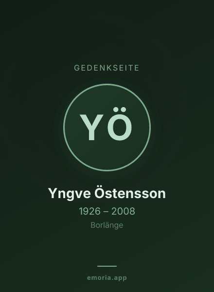 Gedenkportrait von Yngve Östensson