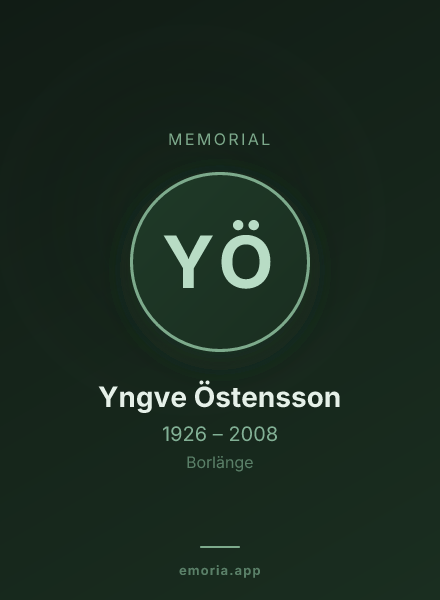 Memorial portrait of Yngve Östensson