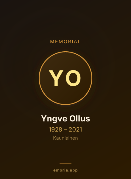 Memorial portrait of Yngve Ollus