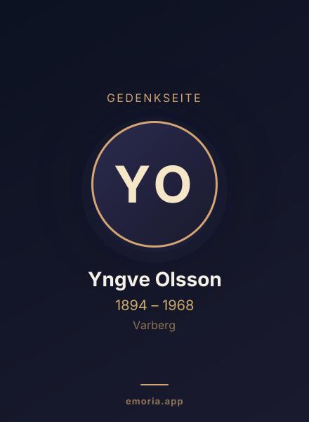 Gedenkportrait von Yngve Olsson