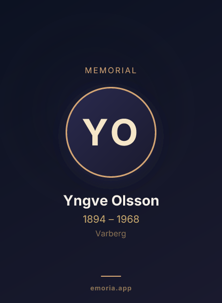 Memorial portrait of Yngve Olsson