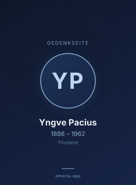 Gedenkportrait von Yngve Pacius