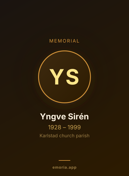 Memorial portrait of Yngve Sirén