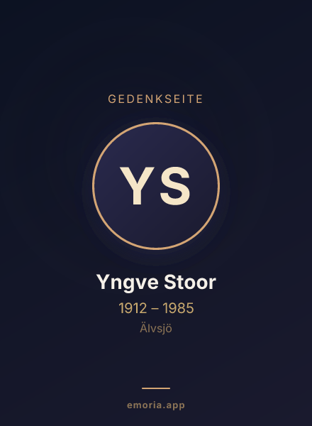 Gedenkportrait von Yngve Stoor