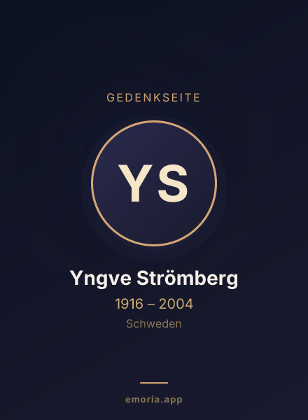 Gedenkportrait von Yngve Strömberg