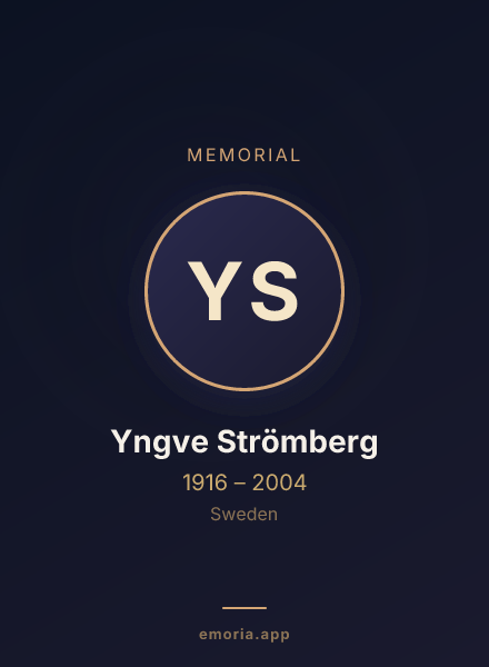 Memorial portrait of Yngve Strömberg