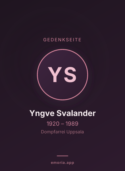 Gedenkportrait von Yngve Svalander