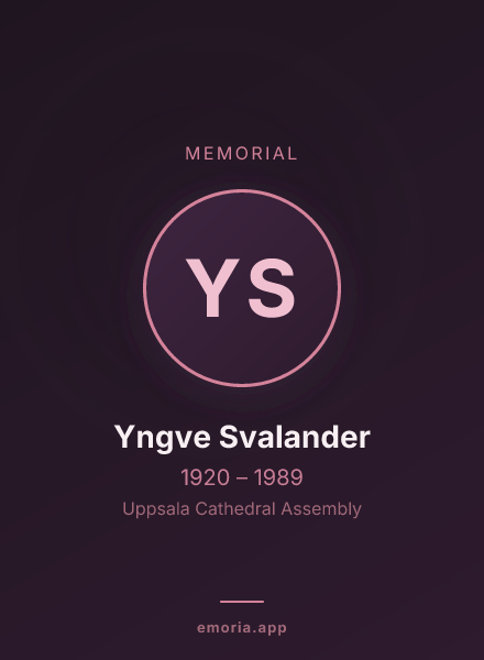 Memorial portrait of Yngve Svalander