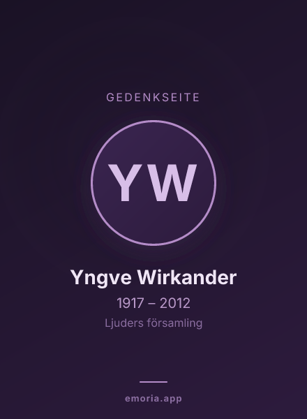 Gedenkportrait von Yngve Wirkander