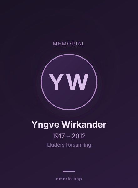 Memorial portrait of Yngve Wirkander