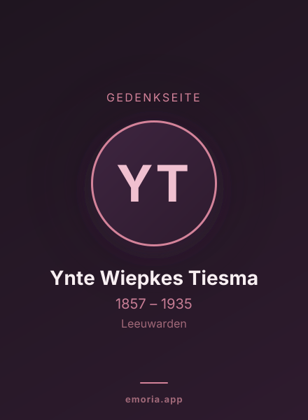 Gedenkportrait von Ynte Wiepkes Tiesma