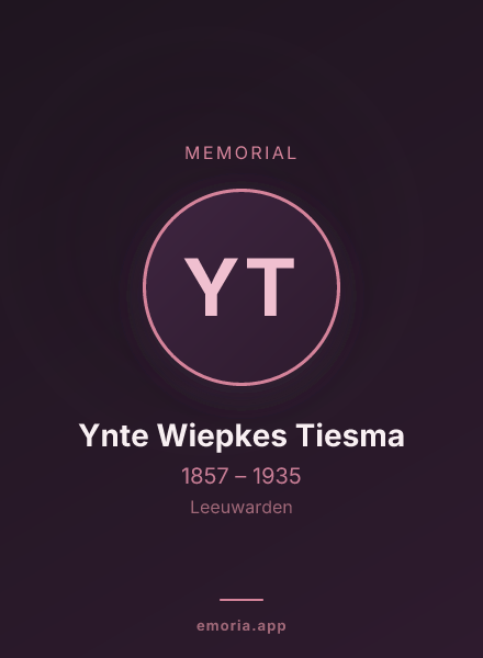 Memorial portrait of Ynte Wiepkes Tiesma