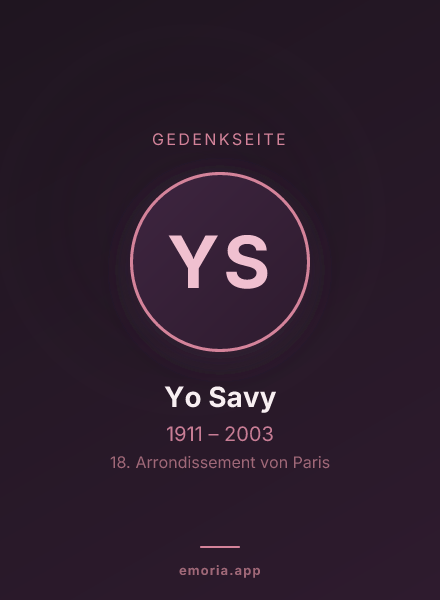 Gedenkportrait von Yo Savy