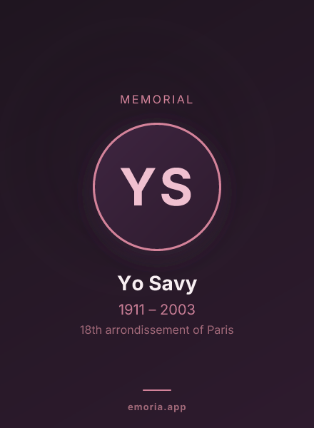 Memorial portrait of Yo Savy
