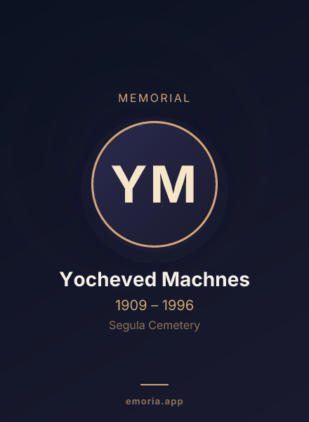 Memorial portrait of Yocheved Machnes