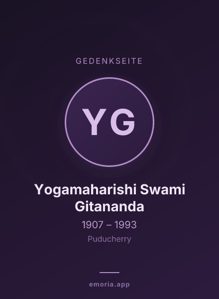 Gedenkportrait von Yogamaharishi Swami Gitananda