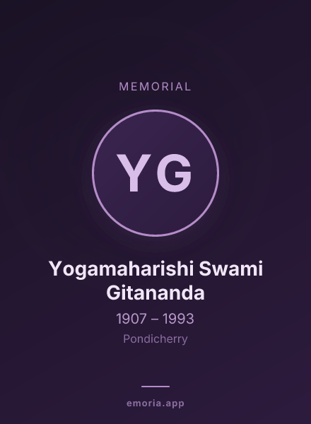 Memorial portrait of Yogamaharishi Swami Gitananda