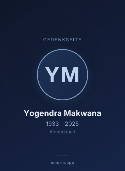 Gedenkportrait von Yogendra Makwana