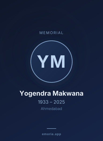 Memorial portrait of Yogendra Makwana