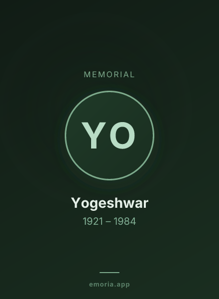 Memorial portrait of Yogeshwar