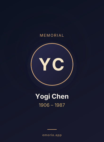Memorial portrait of Yogi Chen