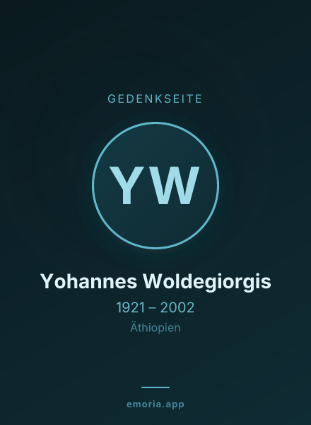 Gedenkportrait von Yohannes Woldegiorgis