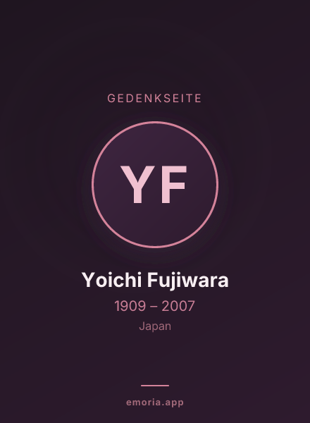 Gedenkportrait von Yoichi Fujiwara