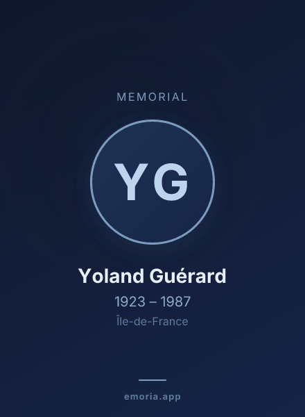 Memorial portrait of Yoland Guérard