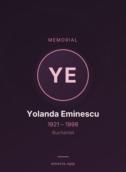 Memorial portrait of Yolanda Eminescu