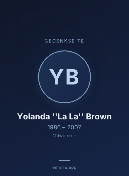 Gedenkportrait von Yolanda ''La La'' Brown