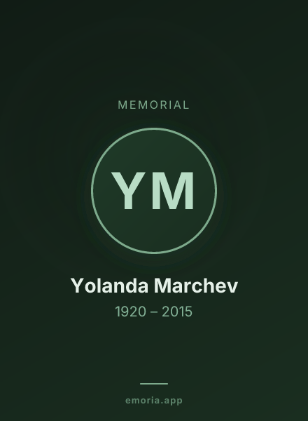 Memorial portrait of Yolanda Marchev