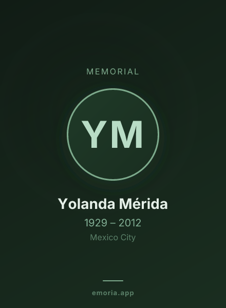 Memorial portrait of Yolanda Mérida
