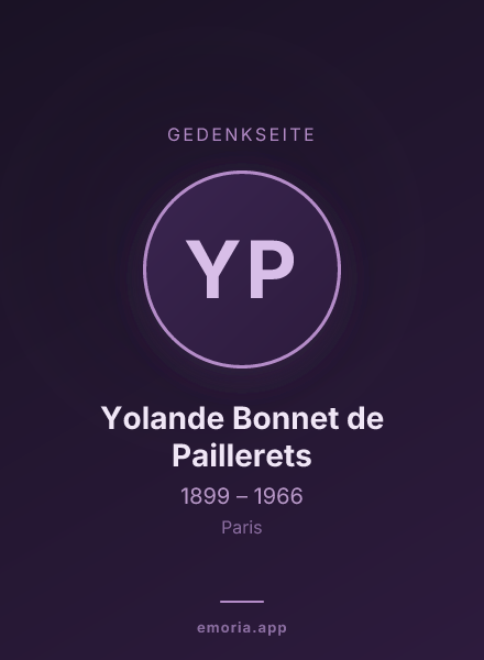 Gedenkportrait von Yolande Bonnet de Paillerets