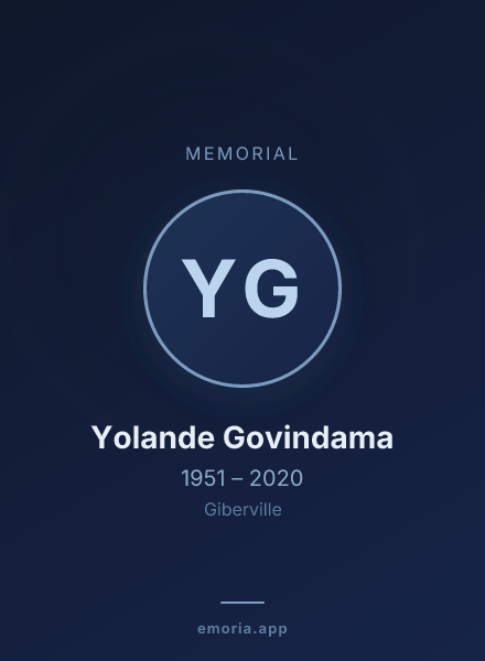 Memorial portrait of Yolande Govindama