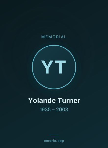 Memorial portrait of Yolande Turner